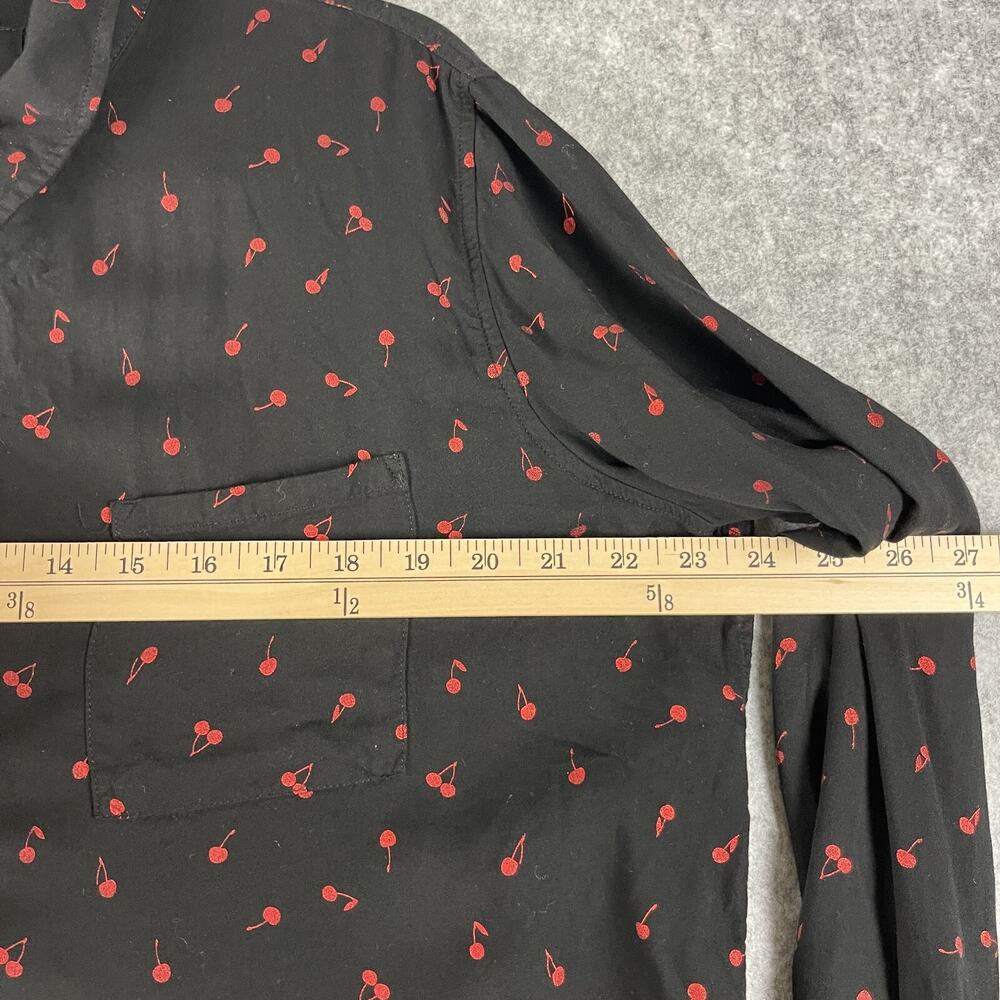 Revolve Rails Rocsi Top Womens Large Metallic Cherries Button Down Lightweight - Picture 9 of 16
